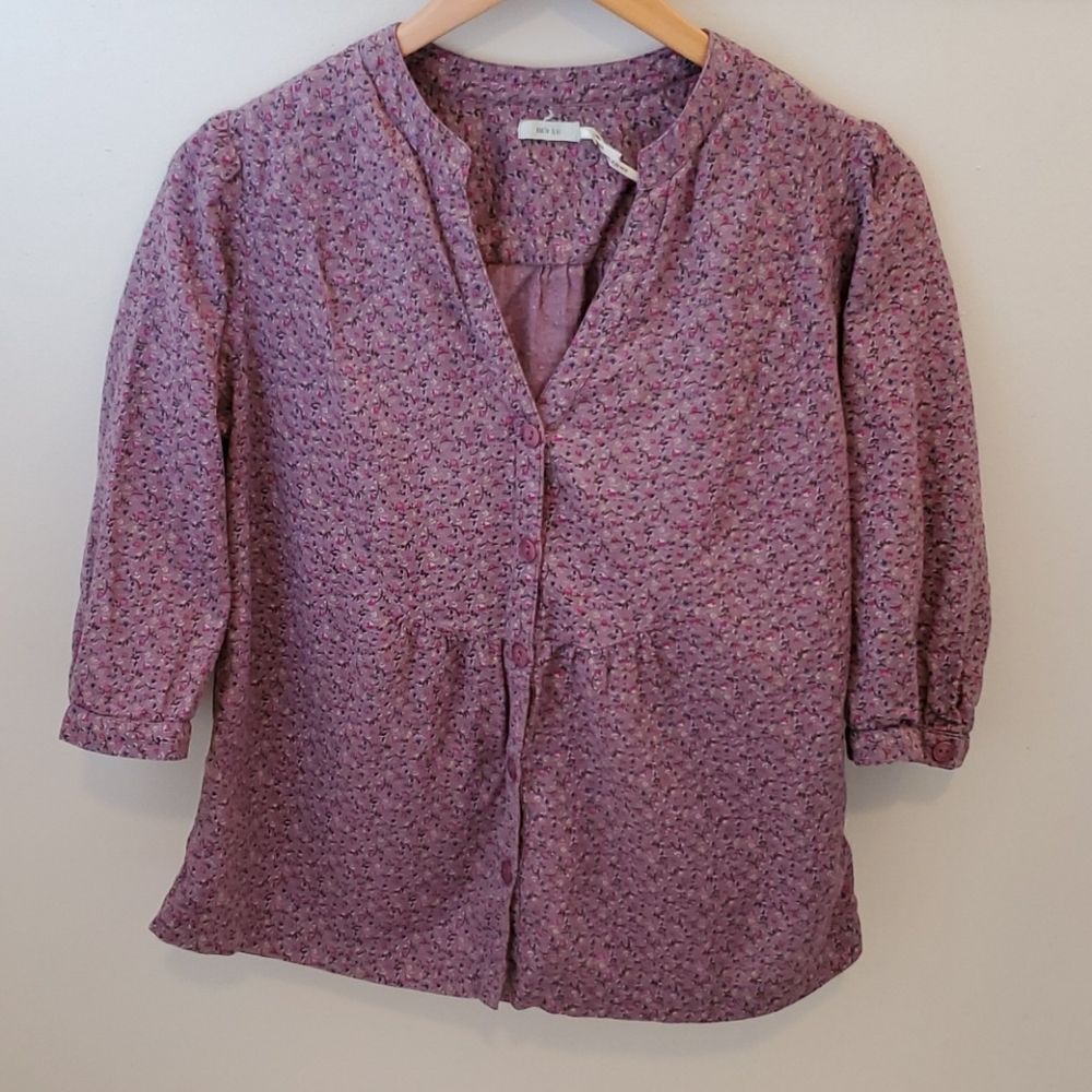 Urban Outfitters Kimchi Blue Ditsy Floral Purple Top Med
